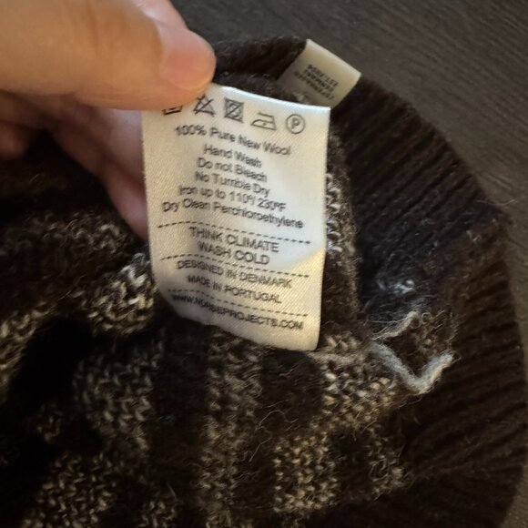 NORSE PROJECTS FAIR ISLE WINTER SWEATER SIZE SMALL 100% pure wool - Picture 10 of 11